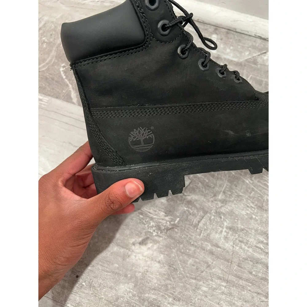 Timberland Boots Boys Size 6 M Inch Premium Waterproof Boots Black Suede B106
